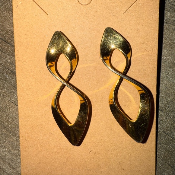 Monet Gold Infinity Drop Earrings - Picture 2 of 2